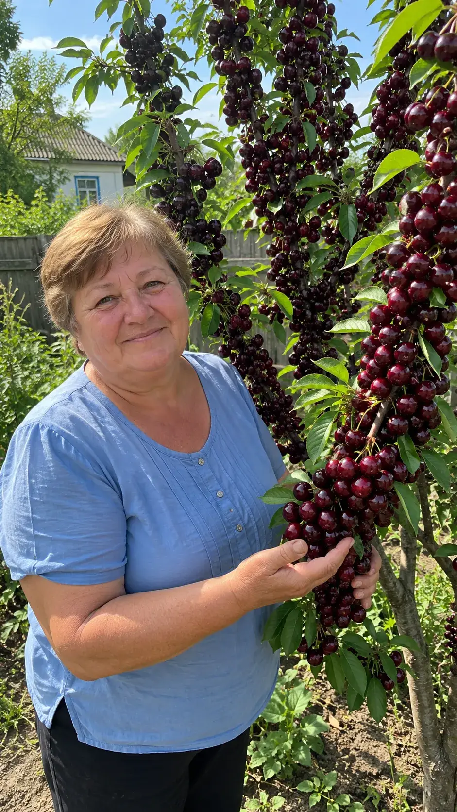 Щільне плодоношення китайської черешні